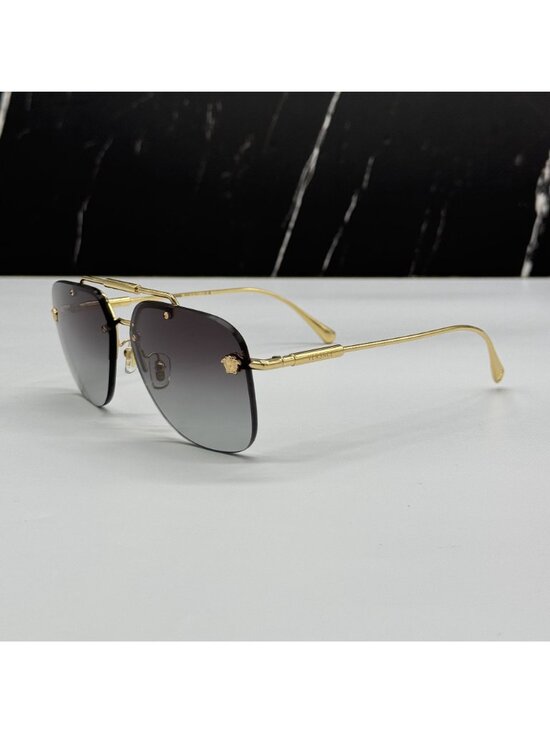 Versace VE2296 1002/84 Pilot Gray Gold Unisex Sunglasses Authentic NEW main image 7